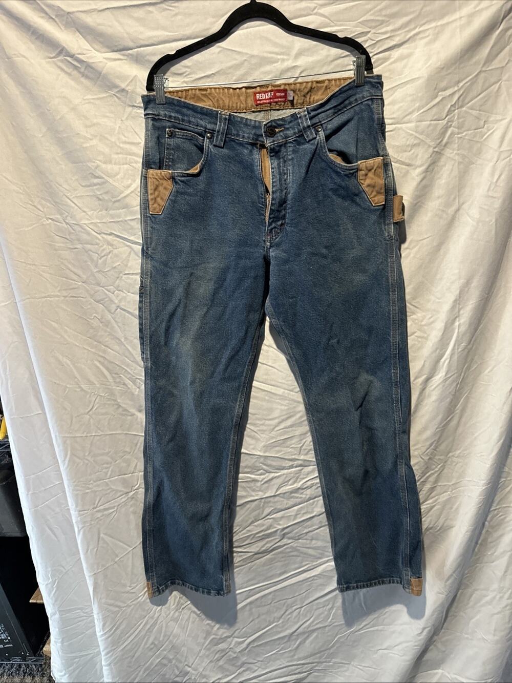 Vintage 70s Red Kap Blue Workwear 36x34 1970s True Vintage Zipper Needs Sewing